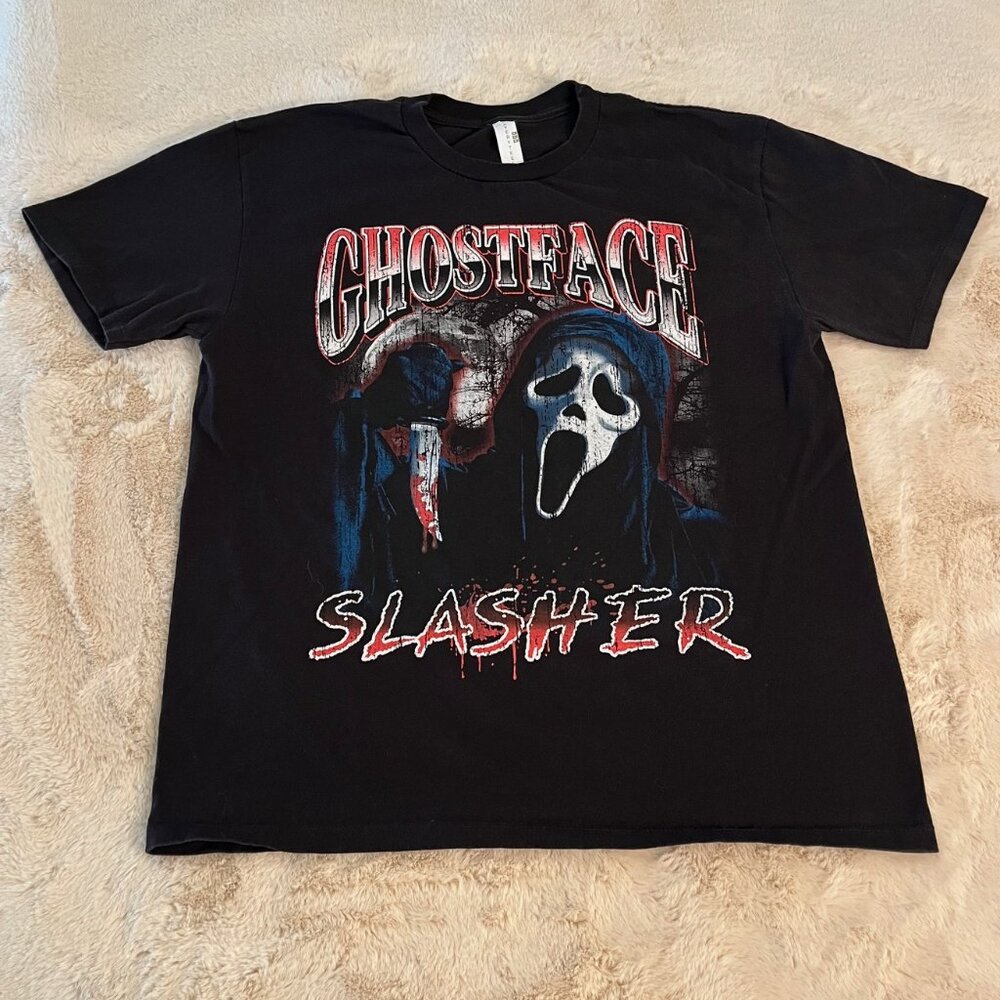 Ghostface Scream Slasher Halloween Horror Large T Shirt 100% Cotton Heavy Weight
